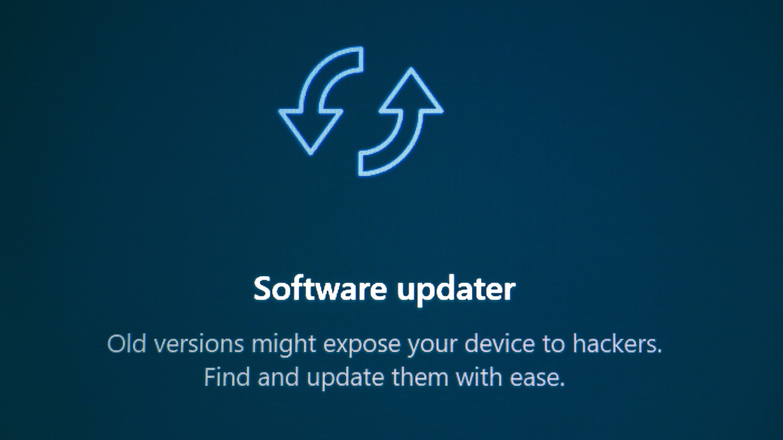 Pantalla de actualización de software con el mensaje de que las versiones viejas exponen el equipo a atacantes