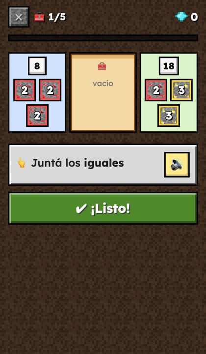 Minijuego Cofres: juntar los factores primos comunes para hallar el Máximo Común Divisor